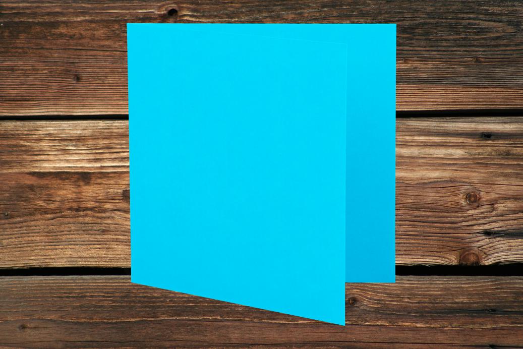 Klappkarten 110x110/220 mm Ozeanblau 230 g/qm